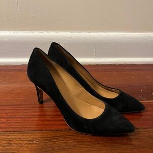 Jcrew Heels Classic Black Suede Pointed-Toe Pumps